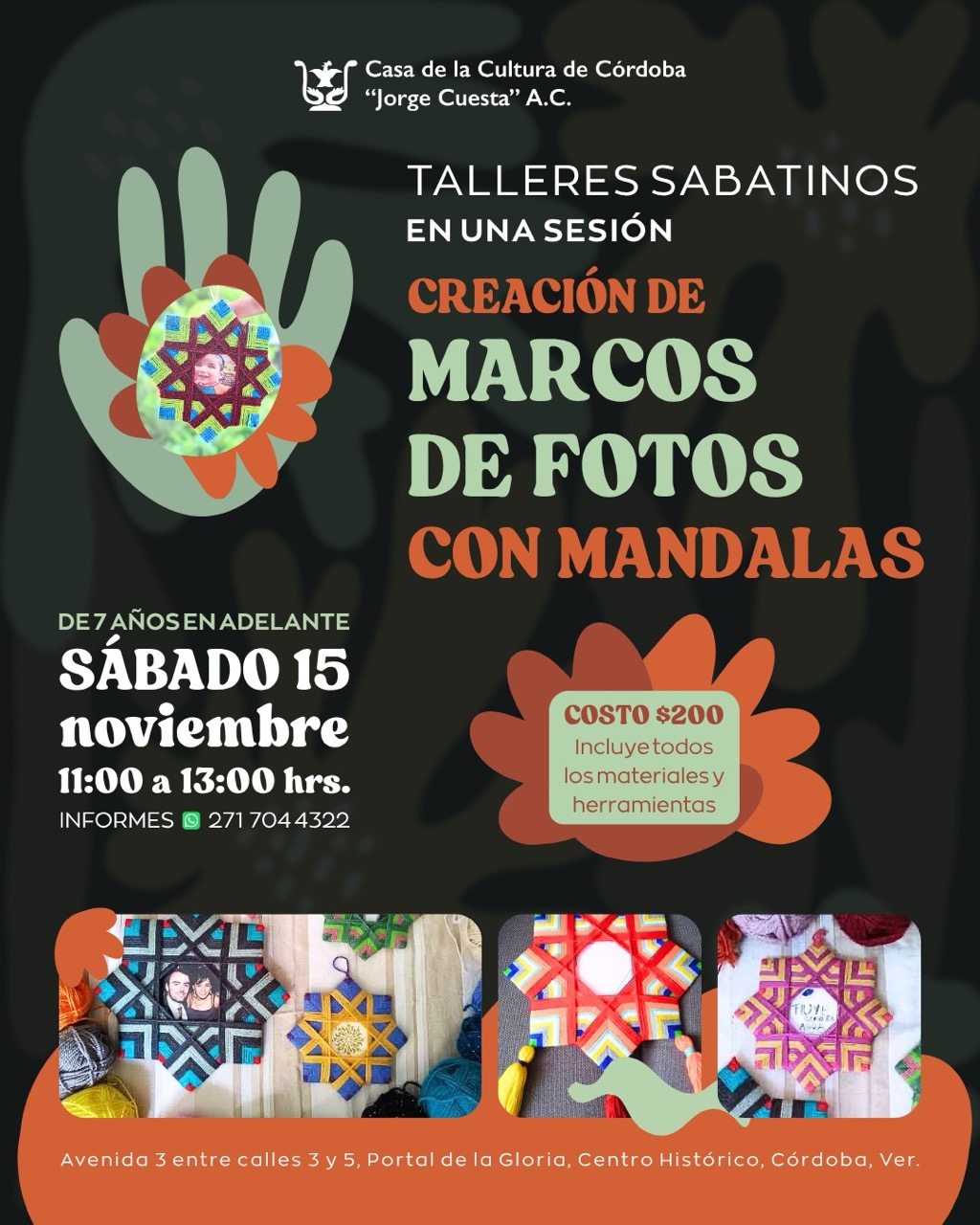 Taller de creación de marcos con mandalas tejidos