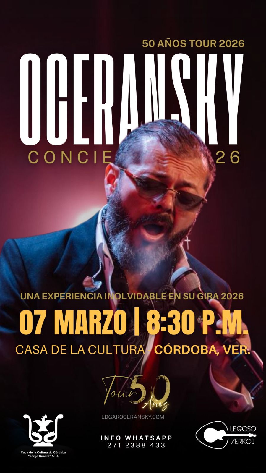 Concierto de Edgar Oceransky en Casa de la Cultura de Córdoba