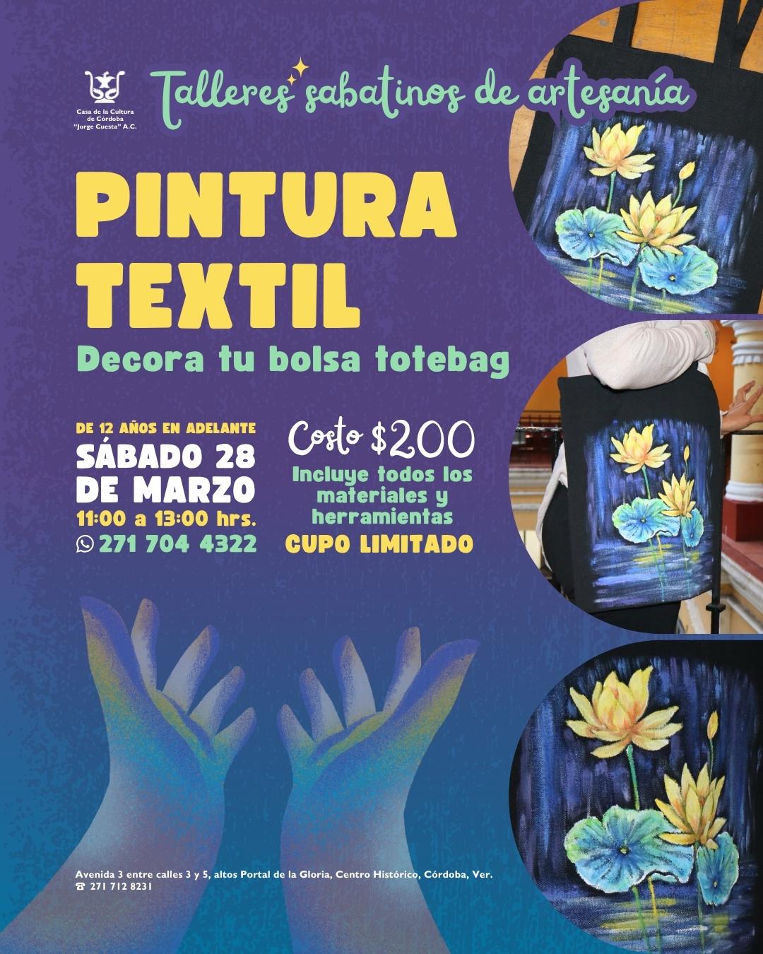 Pintura textil en los talleres sabatinos de artesanía
