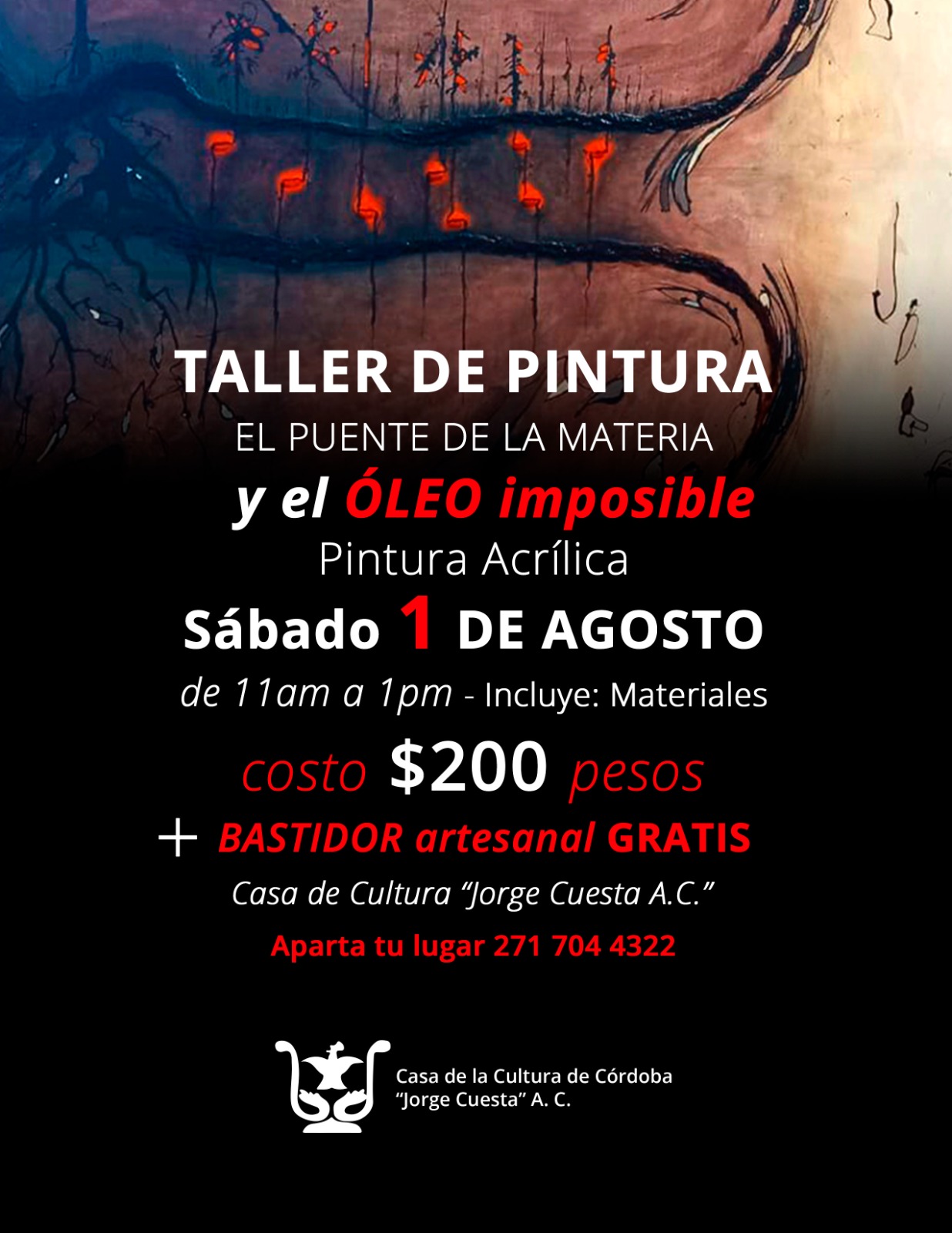 Taller de pintura El puente de la materia y el óleo imposible