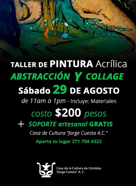 Taller sabatino de pintura acrílica abstracción y collage