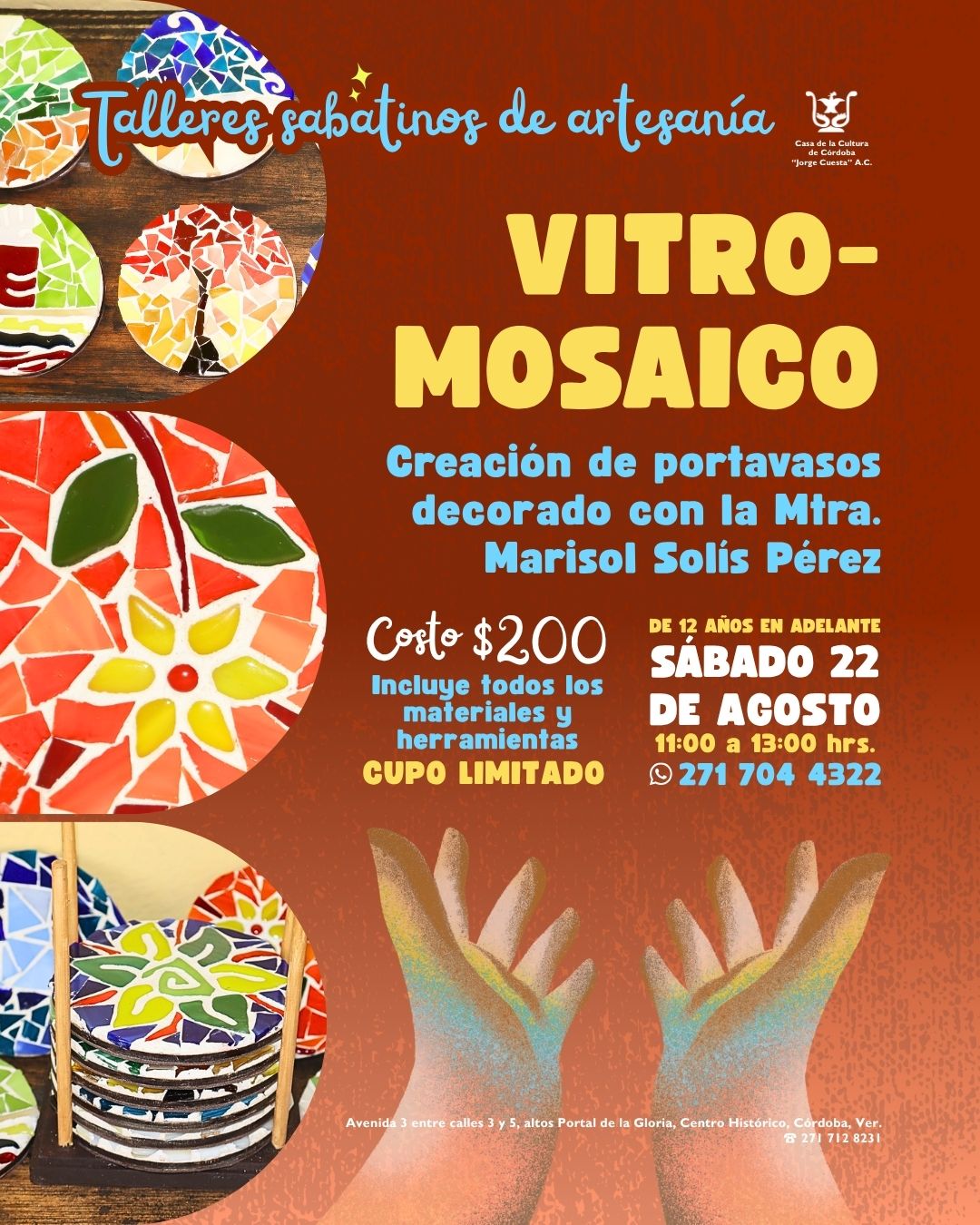 Taller de portavasos de vitromosaico